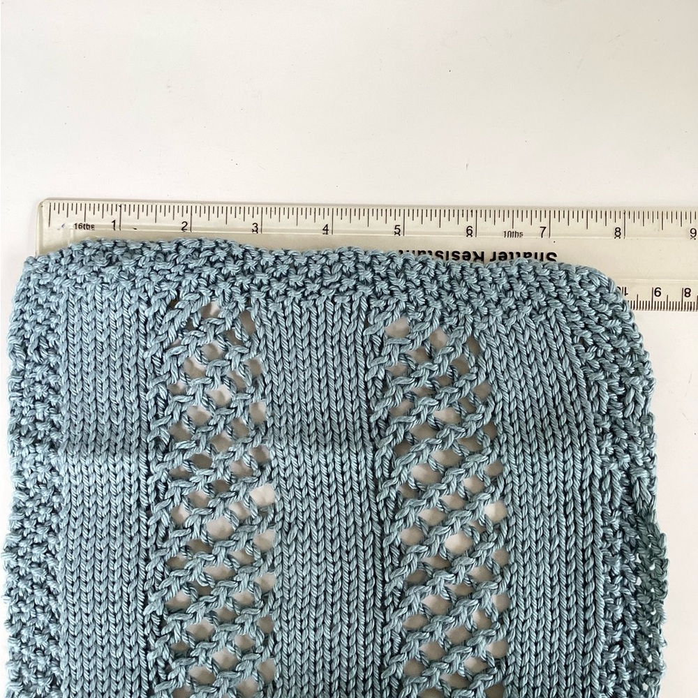 Skincare Washcloth Headband Spa Set Hand Crafted Steel Blue Cotton Knit - Picture 11 of 16